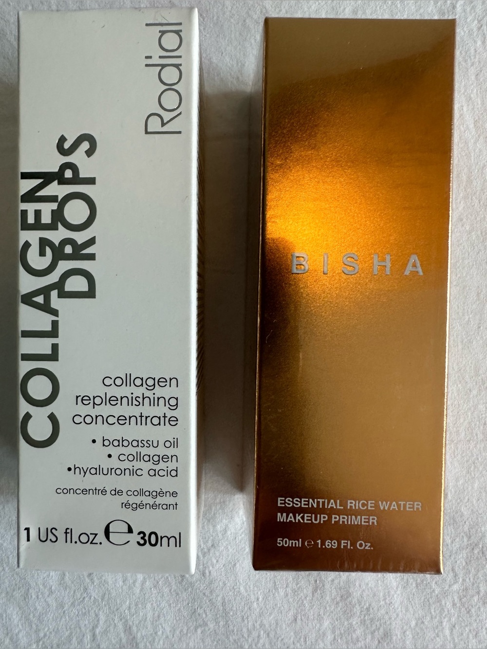 Rodial Collagen Drops and Bisha Essential Rice Water Makeup Primer 2 new in box